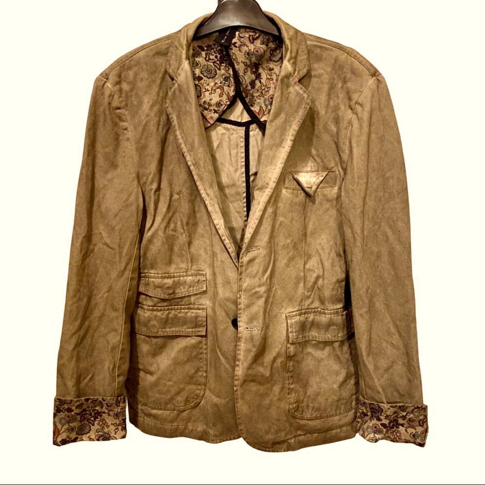 Blanc noir army green blazer EUC